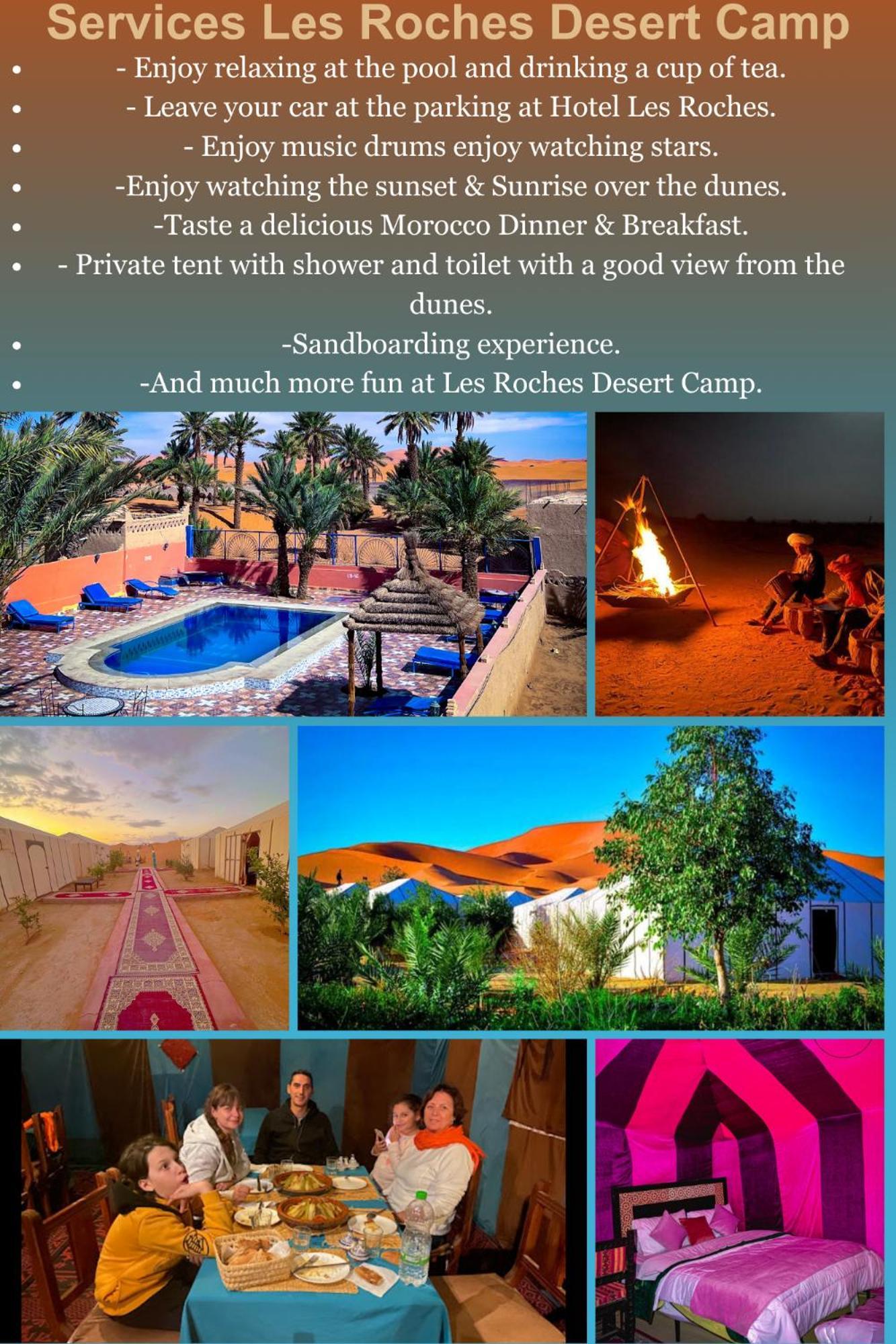 Les Roches Desert Camp Merzouga Exteriör bild